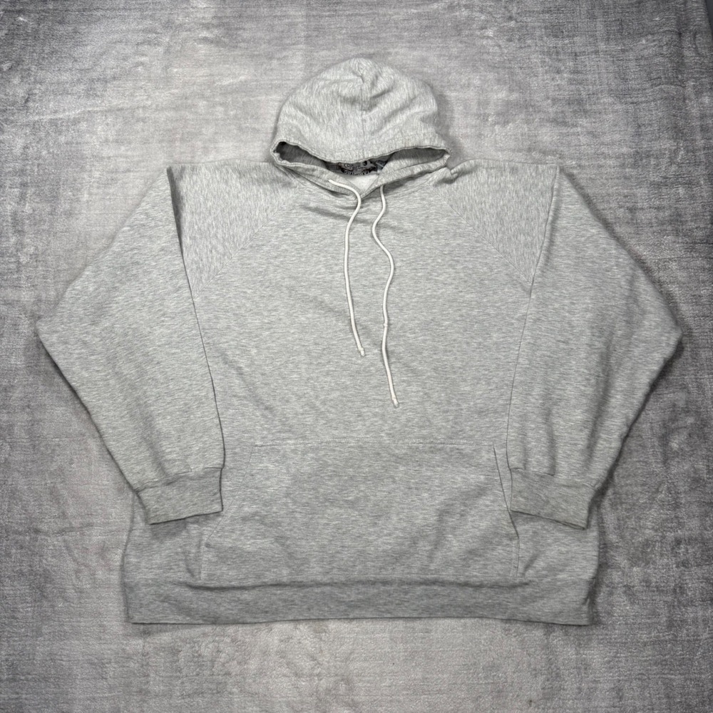 Cold Storage Sweatshirt Mens Large Gray Vintage 90s Blank Heavyweight Hoodie Gym